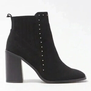 NWT Forever 21 Studded Ankle Boots Booties Black Faux Suede Sz 9
